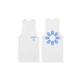 WHITE TANK TOP - SUN (BLUE)