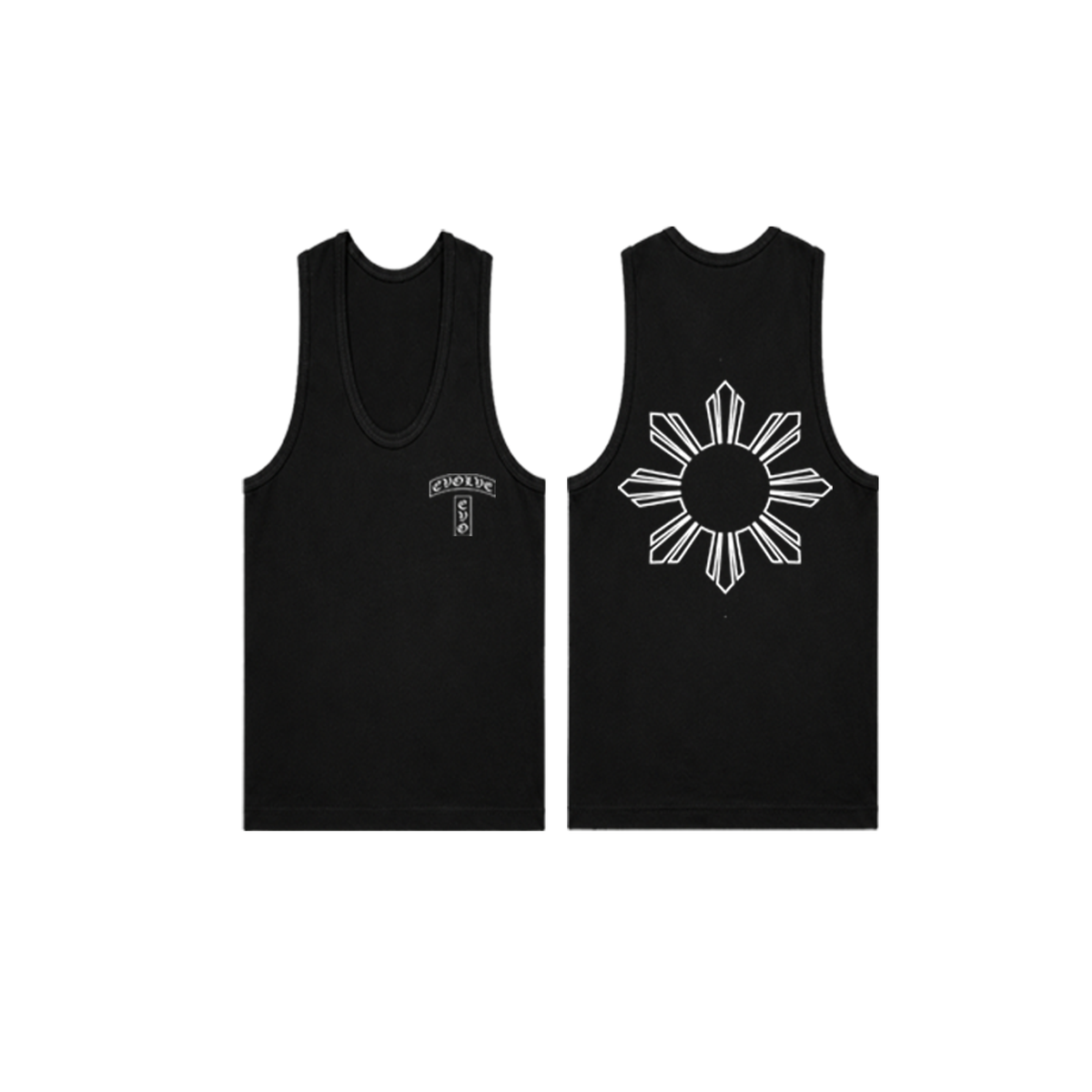 BLACK TANK TOP - SUN (WHITE)